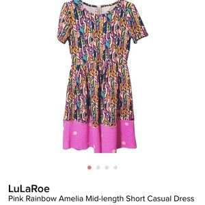 SOLD Lularoe Amelia Medium Dip Hem Dot Pink